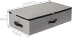 Omygarden 2PCS Foldable Under Bed Storage Container with Plastic Support Liner, Handles, Zipper lid, Sweater Pillow Blankets ClothesStorage Organizer for Bedroom and Closet, 29×15×7inch, Dark Grey
