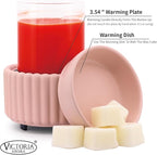 VICTORIA AROMA Ceramic Wax Melt Warmer 3-in-1 Wax Warmer for Scented Wax - Electric Fragrance Burner for Home, Office, Bedroom - Gift & Décor（Pink）