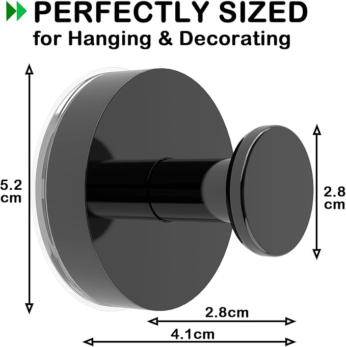 Black Wreath Hangers for Front Door Decor, 22LB Strong Suction Cup Garland Hooks for Christmas Easter Valentine Decorations, Wreath Door Hanger for Glass Window Indoor Outdoor, Reusable Garland Hanger