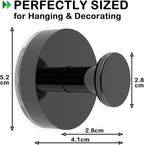 Black Wreath Hangers for Front Door Decor, 22LB Strong Suction Cup Garland Hooks for Christmas Easter Valentine Decorations, Wreath Door Hanger for Glass Window Indoor Outdoor, Reusable Garland Hanger