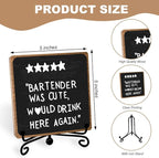 Funny Home Bar Plaque, Wooden with Stand, Bar Table Decorations, Desk Shelf Decor Supplies