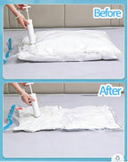 Vacuum Bags for Travel with Pump,8 Pack Vacuum Storage Bags for Bedding and Clothing,Space Saver Bags for Travel and Home(with Hand Pump, Medium 50 * 70)