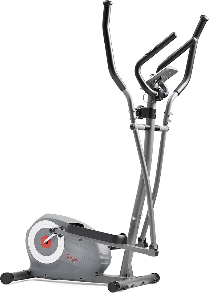 Sunny Health & Fitness Upright Elliptical Machine, Full Body Cardio Exercise with Adjustable Resistance, Arm and Leg Workout Machine, SunnyFit App via Bluetooth Optional Electro-Magnetic Resistance