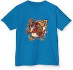 Dabbing Turkey 67 Funny Thanksgiving Pilgrim Kids Boys Girls Cool Swag Retro Fall Football Feast