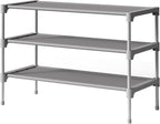 Kitsure Shoe Rack - Non-Woven Shoe Rack Shelf, Shoe Organizer for Closet, Entryway, Garage & Corridor, Stackable Shoe Shelves, 27.5" Wide - 3 Tier, Grey