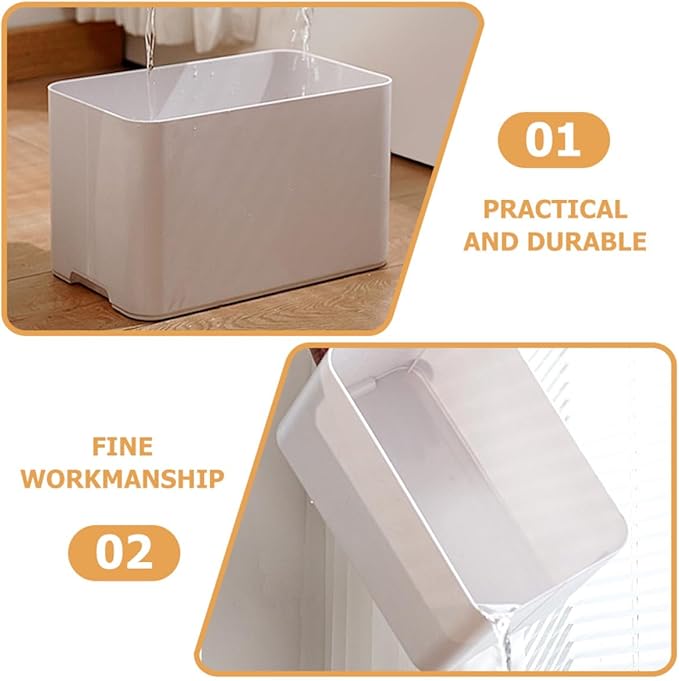 OSALADI White Umbrella Stand with Drain Tray Space-Saving Organizer Rack for Home Office Dormitory Rounded Corners with Positioning Grooves Suitable for Folding and Standard Umbrellas