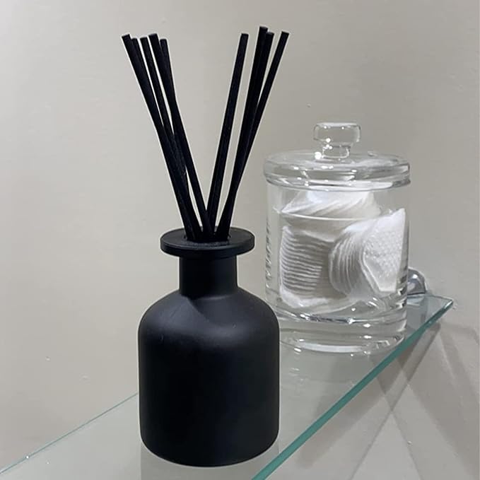 HOSSIAN Reed Diffuser Sticks - Reed diffusers-Reed Sticks -Diffuser Glass Bottles-Diffuser Refills- Natural Rattan Wood Replacement for Aroma Fragrance (7.87"* 3.5mm Black and Beige)