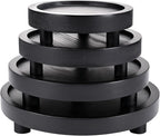 HOMIEE 4PCS Wooden Risers for Display 8/7/6/5 Inch Wood Pedestal Stand Mini Tray Stand Rustic Riser for Decor Home Kitchen Tiered Tray (Black)