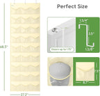 Unjumbly Baseball Hat Rack, 27 Pocket Over-The-Door Hat Organizer with Clear Deep Pockets to Display Baseball Caps Collection, Complete with 3 Over Door Hooks (Beige, 27 Pockets)