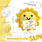 Sunshine Gifts for Girlfriend & Boyfriend, Handmade Positive Crochet Sunshine Doll with Sweet Messages - Crochet Emotional Support Buddies, Positive Gift for Her/Him, Long Distance Relationship Gifts