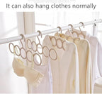﻿﻿﻿﻿﻿﻿﻿﻿﻿﻿﻿7-Piece Multifunctional Scarf Organizer for Belt, Waistband, and Tie Holder, 5-Ring Hole Slots Design to Save Space | Essential for Home Wardrobes | Storage Tool for Housewives (White)