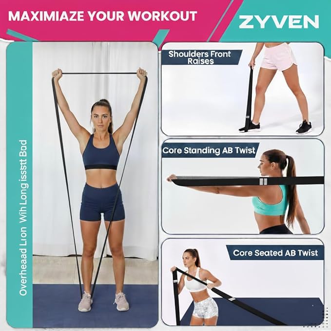Premium Performance 76" Extended-Length High-Resistance Bands for Ultimate Strength, Mobility, and Plyometric Workouts