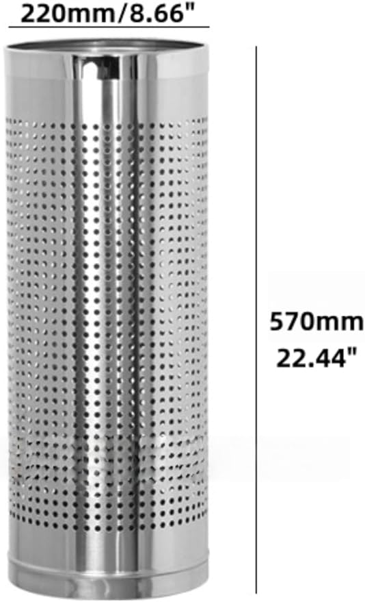 Stainless Steel Umbrella Stand Umbrella Storage Bin Space-Saving Perforated for Home Office Entryways Hotels (B)
