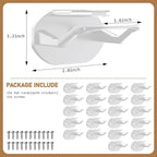 48 Pack Adhesive Hat Hooks for Wall, Super Strong Hat Rack for Baseball Caps, Hat Organizer Display for Home Decor, Hat Hangers Holder for Wall, Door, Closet, No Drilling - USA Patented (White)