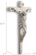 DevotedWalls Jesus Christ at Calvary Crucifix INRI Wall Cross,Resin Hand Sculpted Detailed Jesus Christ Wall Cross,12" H Holy Jesús Corpus Wall Crucifix for Catholic Gifts（Antique White）