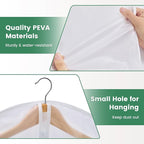 Translucent Garment Bags for Hanging Clothes - Frosted Clothes Storage Bags for Suits, Dresses, Closet Storage - 6 Pack