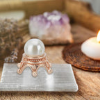 18 Pcs 3 Colors Mini Crown Crystal Ball Stands, Vintage Decor Metal Tabletop Display Pedestals for Natural Crystal Ball Collection and Home Decoration