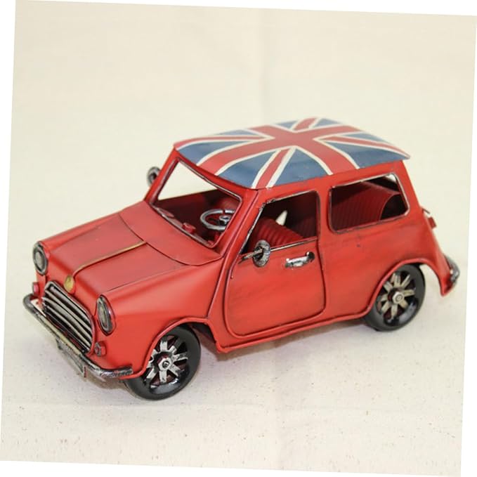 SOLUSTRE Vintage Model Retro Table Decoration Red for Unique Wrought Vehicle Ornament for Collectors and Desk Accessories
