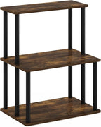 Furinno Turn-N-Tube 3-Tier Toolless Kitchen Storage Shelf, Amber Pine/Black
