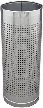 LINKIO Entrance Free-Standing Umbrella Stand Metal Round Umbrella Stand Rack, Freestanding Umbrella Bins Bucket Cane Holder for Umbrella, Cane, Walking Stick Long Umbrella Cane Stand (Color : Silver)