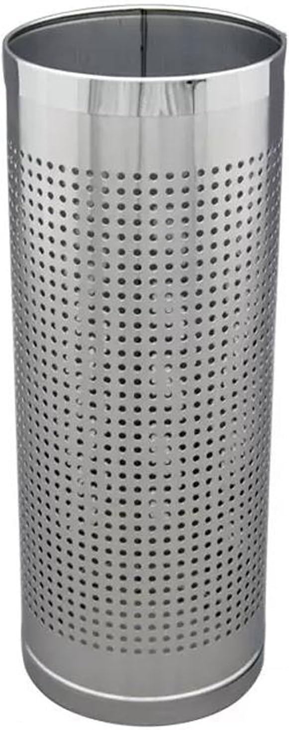 LINKIO Entrance Free-Standing Umbrella Stand Metal Round Umbrella Stand Rack, Freestanding Umbrella Bins Bucket Cane Holder for Umbrella, Cane, Walking Stick Long Umbrella Cane Stand (Color : Silver)