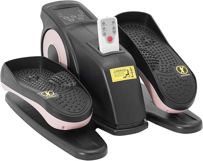 Portable Pedal Exerciser 5 Speed Gears Electric Elliptical Trainer with Remote Control and LCD Screen Under Desk Bike Pedal Exerciser for Home, Training Room, Offices