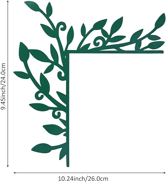 Urbraneco Floral Window and Door Corner Accent Leaf Corner Topper Decor Metal Hanging Decor for Door Corner(Dark Green)