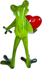 VVGIFTS Frog Figurines Decor Funny Cute Craft Resin Frog Sculpture Statue for Home Office Desk Tabletop Bathroom Decoration, Ornament Gift (Frog Holding Heart)