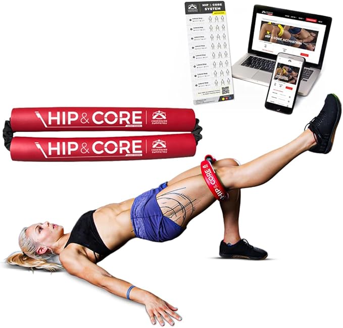 Crossover Symmetry Hip & Core System - Loop Resistance Home Workout Bands to Stretch and Strengthen Legs, Butt, HIPS, Thighs and Glutes, Includes Online Exercise & Training Guide
