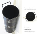 Round Umbrella Bucket, Metal Umbrella Holder with Handles, Umbrella Holder for Umbrellas, Canes and Walking Sticks, Vintage Umbrella Stand for Decorations