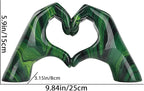 DOVDOV Resin Sculpture, Fluid Green Heart Decoration, Modern Art Statue for Home Decor for Valentine's Day, Wedding, Anniversary