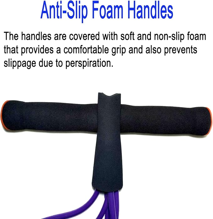 Pedal Resistance Band with Handle, Upgraded 6 Tube Pedal Puller Resistance Band, Natural Latex Exercise Bands for Full Body Workout, Tummy, Waist, Arm, Leg Slimming, Pilates Exercise