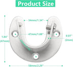 2 Packs Stainless Steel Closet Rod End Supports 1-1/3 Inch Wardrobe Bracket Heavy Duty Closet Pole Sockets Flange Rod Holder, U-Shaped with Screws, Silver