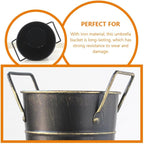 NOLITOY Metal Umbrella Stand Rack Large Umbrella Holder Bin Freestanding Walking Stick Cane Holders Rustic Farmhouse Flower Bucket Vase for Entryway Office Home Black