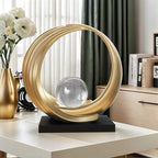 Dosker Golden Shelf Decor Statues,Coffee Table Modern Abstract Stripe Home Decor Sculpture,Desk Decor for Living Room,Office(Golden)