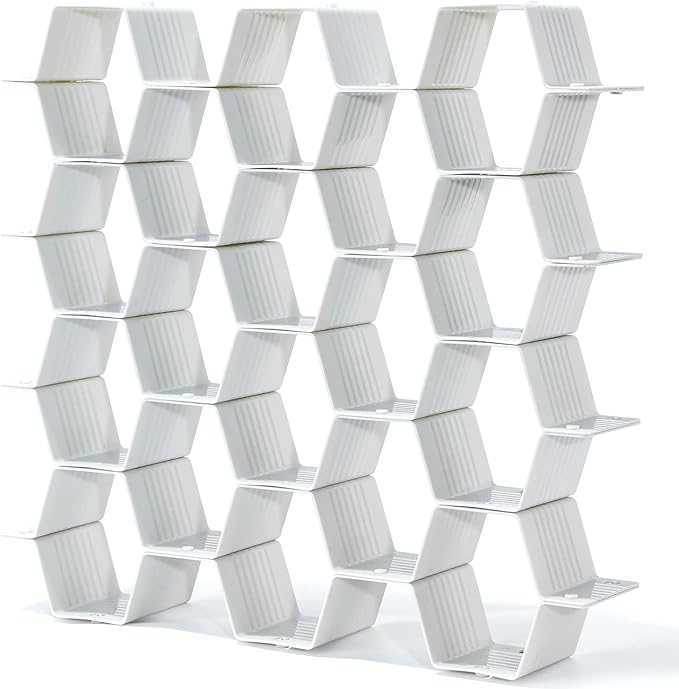 Honeycomb drawer organizer and divider, underwear, socks, tie sorter, office supplies and sundry sorting 32 pieces (Grey)
