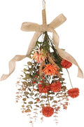 Artificial Floral Teardrop Swag for Front Door Decoration Floral Flower Teardrop Wreath for Easter Window Cafe Farmhouse Wall