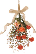 Artificial Floral Teardrop Swag for Front Door Decoration Floral Flower Teardrop Wreath for Easter Window Cafe Farmhouse Wall