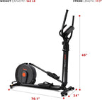 Sunny Health & Fitness Power Stride Smart Elliptical with 17.7" Stride & Pulse Sensor, 16 Level Magnetic Resistance Cross Trainer for Home Full Body Workout with SunnyFit App, Optional Electromagnetic