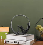 Reading Figurines and Statues - Bookshelf Decorations Objects，Metal Reader Cast Iron Sculpture，Book Lovers Gifts， Modern Art Shelf Décor， Reading Accessories for Book Lovers