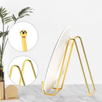 Kruodop 6 Inch Plate Stands for Display, 5 Pack Plate Holder Display Stand, Gold Metal Frame Easel Holder Stand for Pictures,Book, Photo, Decorative Plate
