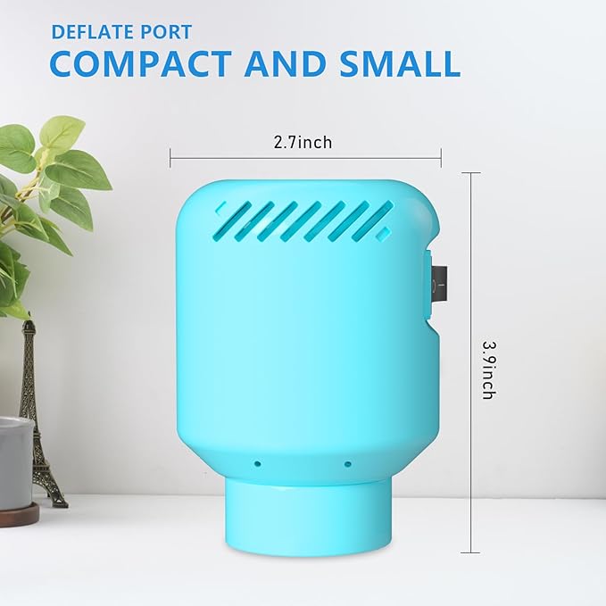 Electric Pump for Vacuum Storage Bags, Air Pump for Compression Bags,Portable Vacuum Pump for Various Sealer Bags, Suitable for Common Vacuum Bags-Blue (No Storage Bags)
