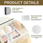 Drawer Dividers for Clothes 4" High 10.9"-18" Expandable Dresser Drawer Organizer Plastic Separators for Kitchen 3 Pack