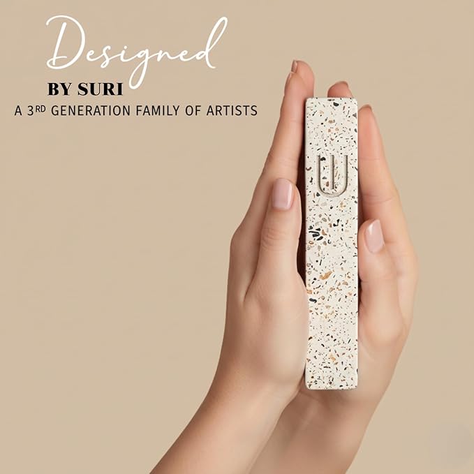 SURI Mezuzah for Door with Scroll – 9 Inch Modern Mezuzah Case with Non Kosher Scroll Included, Fits up to 8” Scroll, Easy Adhesive Installation, Gift Box Included
