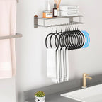 Belt/Scarf Hangers for Closet - 8 PCS Nonslip Space Saving Steel Tie Rings Holder Organizer for Neckties, Shawls Scarves, Veils, Pashminas Display(8 Pack, Black)