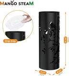 Mango Steam Round Song Bird Spiral Umbrella Stand 21.75" Tall, Black