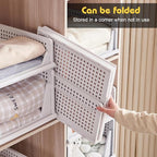 XL Stackable Plastic Storage Basket, 4 Packs closet storage bins for clothes sweater organizer for closet Folding closet organizers and storage Closet Shelf Storage Container for Cupboard Bedroom 4XL