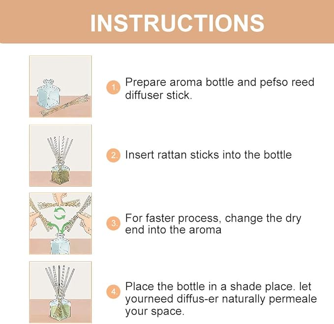 HOSSIAN 100PCS Reed Diffuser Sticks-Natural Rattan Sticks Reed diffusers-Diffuser Replacement Sticks for Aroma Fragrance Reeds for Essential Oil diffusers Refills (7"*3mm Primary Color)