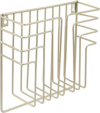 MyGift Modern Art Deco Style Brass Tone Metal Wire Floating Magazine Rack and File Folder Holder, Wall Mounted Home or Office Storage for Documents or Mail