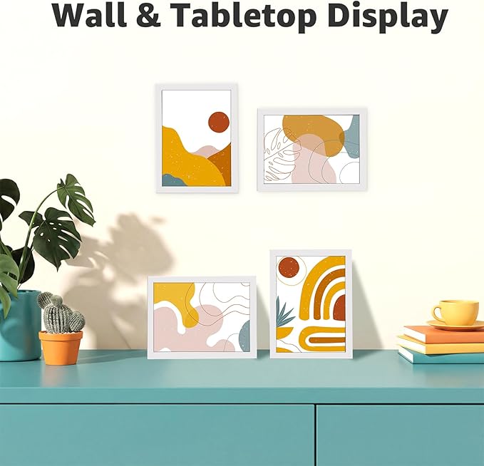 Giftgarden 5x7 Picture Frame Set of 18, Lightweight 5 by 7 Frames Bulk for Gallery Wall Photo Hanging and Tabletop Display, White